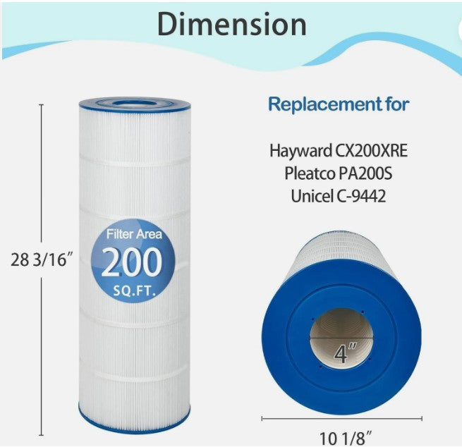 Unicel Replacement Filter Cartridge 200 Sf Hayward Cs200E | C-9442